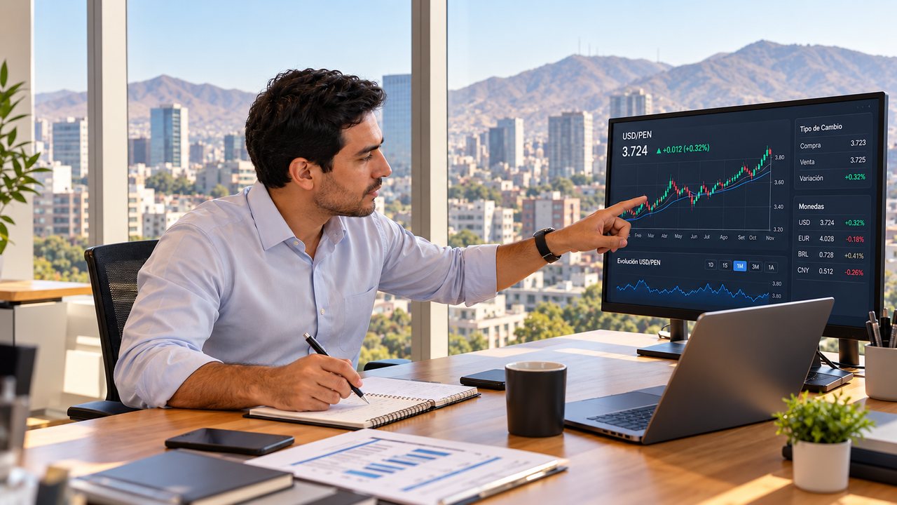 Consultor analizando gráficos financieros