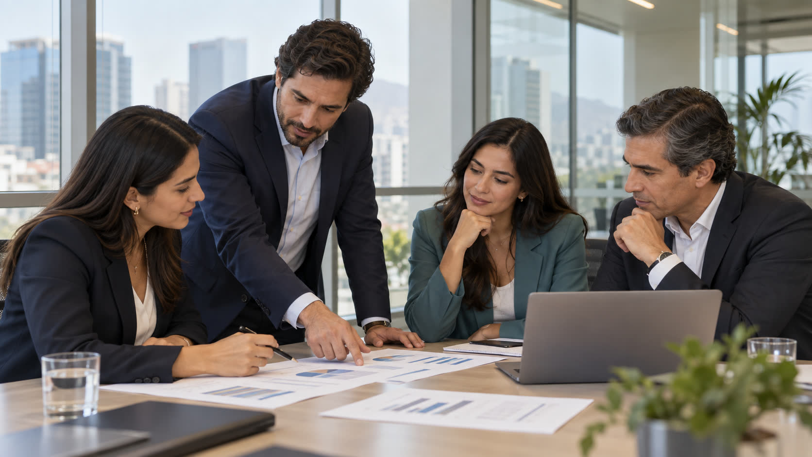 Equipo de consultores en reunión